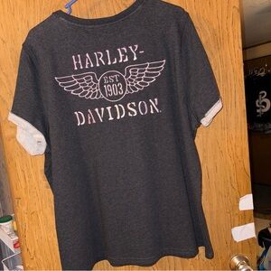 Harley-Davidson Gray Short Sleeve Tee with Logo